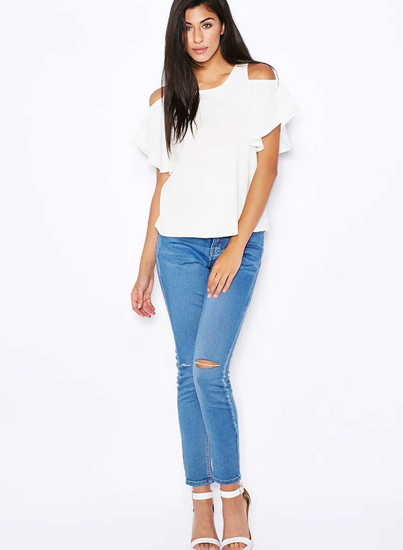 Ginger Cold Shoulder Top