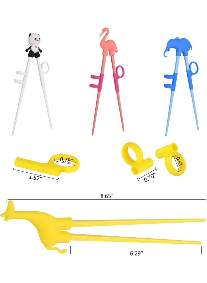 GREENLEAF Training Chopsticks, 4 Pairs Cute Animal Shape Easy to Use Children's Learning Chopsticks helper With attachable for Right or Left Handed Child Adults Beginners - Image 4