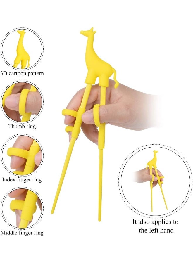 GREENLEAF Training Chopsticks, 4 Pairs Cute Animal Shape Easy to Use Children's Learning Chopsticks helper With attachable for Right or Left Handed Child Adults Beginners - Image 2