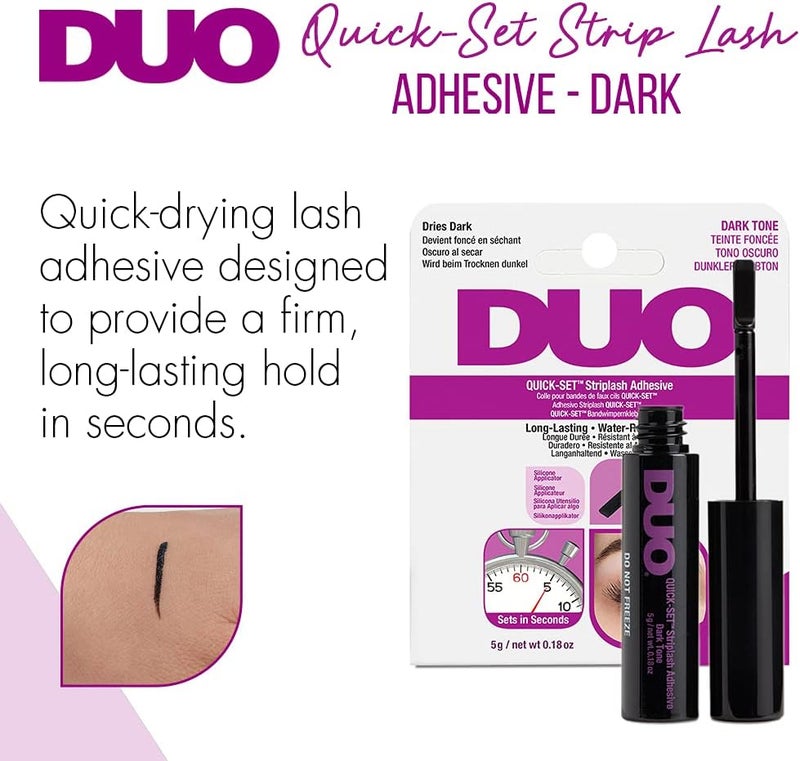 DUO Quick Set Dark Lash Glue, Striplash Adhesive, Latex Free, Rapid Dry, Easy Use, Dries Black, False Eyelash Glue, 5 g, (Pack of 1) - Image 2
