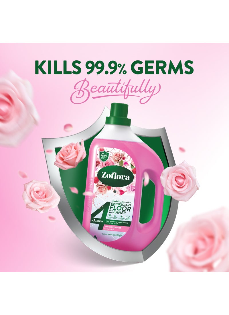 Zoflora 4 In 1 Disinfectant Floor Cleaner Enchanted Rose 1.8L - Image 2