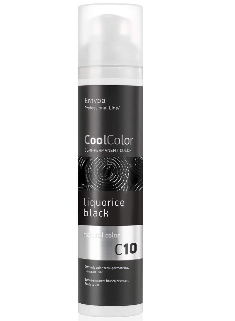 Erayba Cool Color Semi-Permanent Hair Dye  (C10 Liquorice Black) – 100ml - Image 1