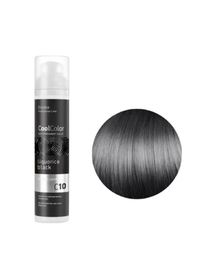 Erayba Cool Color Semi-Permanent Hair Dye  (C10 Liquorice Black) – 100ml - Image 2