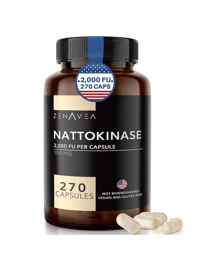 ZENAVEA Nattokinase Supplement 2000 Fu 270 Caps (9 Months Supply) Vegan Nongmo Gluten Free Nattokinase 100Mg Natto Supplement Support Cardiovascular And Circulatory Blood Heart Health - Image 2