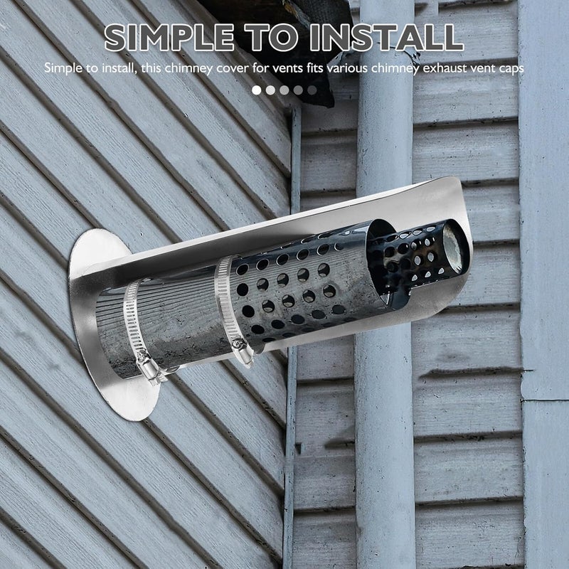 Stainless Steel Chimney Rain Cap Cover 6.5 Inch Roof Stove Pipe Cap Exhaust Vent Protector for Outdoor Fireplace Ventilation - Image 4