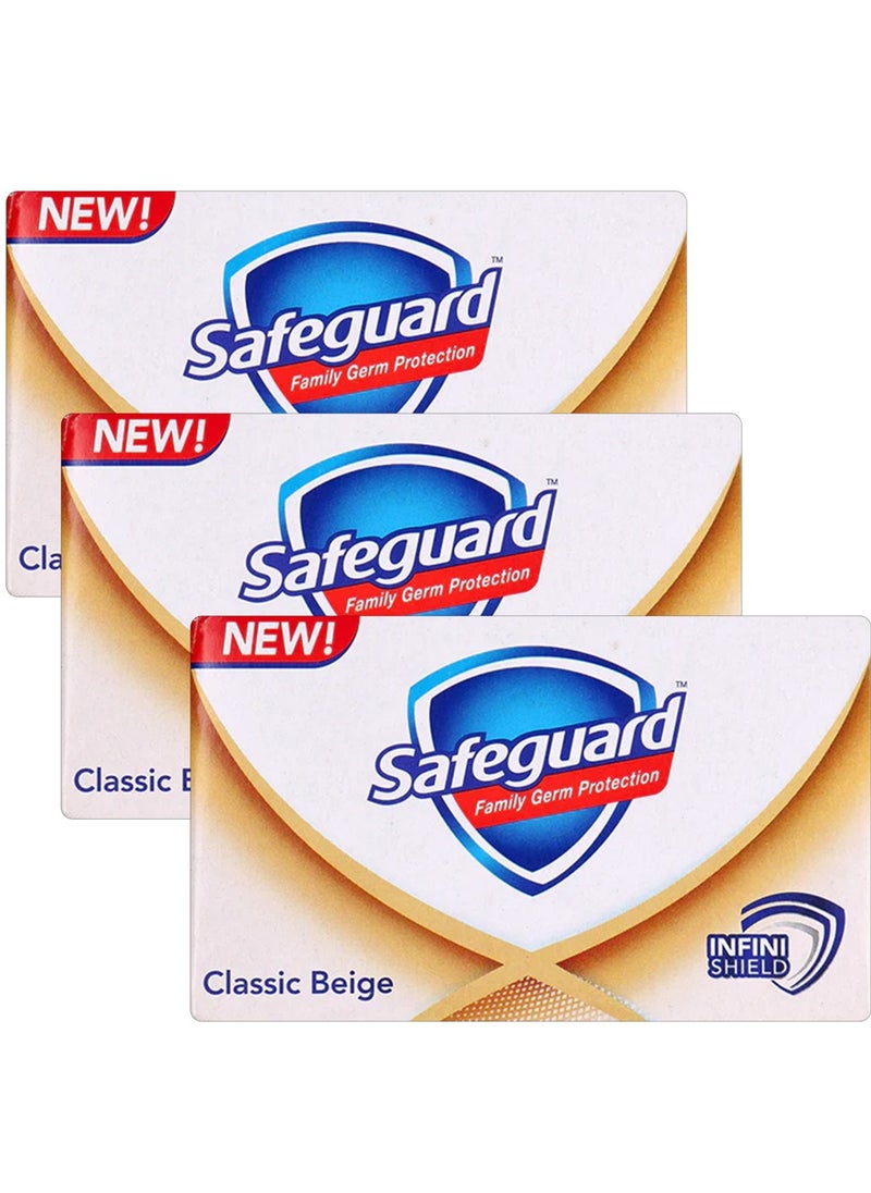 Safeguard - Family Germ Protection Soap 3 x 130gms Classic Beige White - Image 1