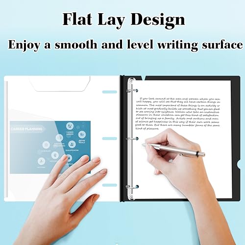 INFUN 1 Inch Telescoping 3 Ring Binder - 4PCS-White, Flexible Binders with Customizable Front Cover and Clear Catalog Pocket, 1Inch Rings, 225 Sheet Capacity - Image 4