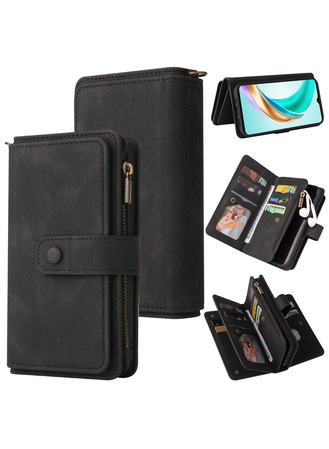 S-TOP Case For Honor X6b Skin Feel Multi Card Slots Zipper Wallet Leather Phone Case - Image 1