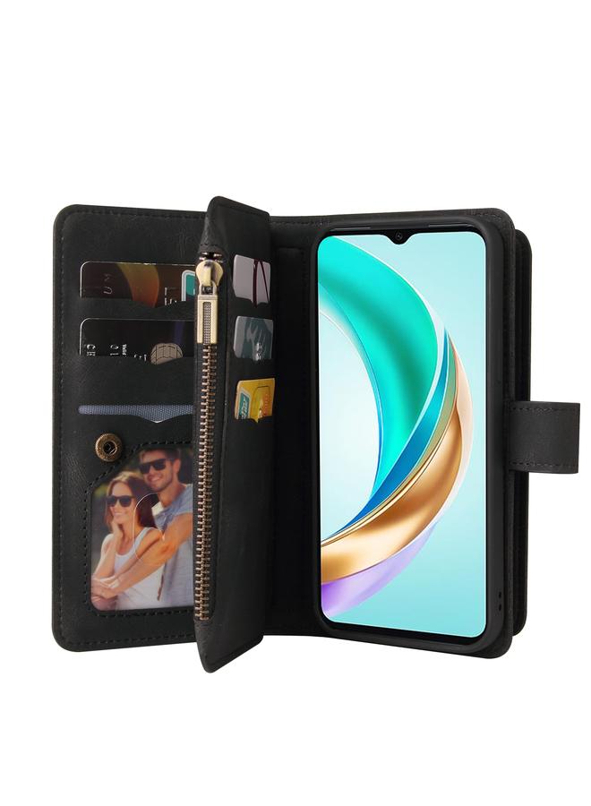 S-TOP Case For Honor X6b Skin Feel Multi Card Slots Zipper Wallet Leather Phone Case - Image 4