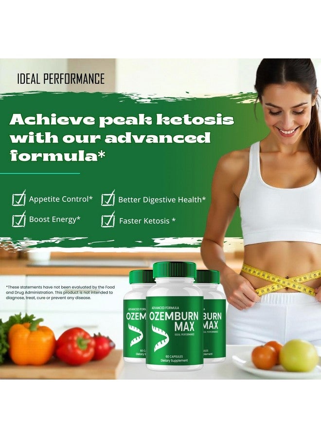 IDEAL PERFORMANCE كبسولات أوزم بيرن ماكس، حبوب مكمل أوزم بيرن ماكس الرسمية، دعم الصحة العامة، كبسولة كيتو طبيعية بالكامل للحفاظ على نمط حياة نشط وأهداف اللياقة البدنية، مراجعات أوزم بيرن ماكس المميزة (3 عبوات) - Image 5