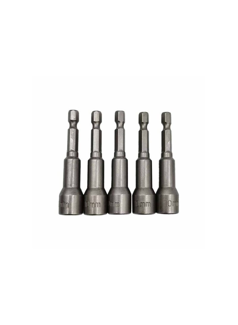 Strong Magnetic Chromium vanadium CRV 5 Pcs Set Magnetic Nut Socket for Drill 10mm Drill Nut Socket  - Image 2