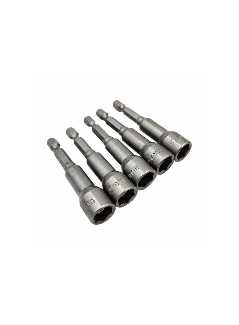 Strong Magnetic Chromium vanadium CRV 5 Pcs Set Magnetic Nut Socket for Drill 10mm Drill Nut Socket  - Image 3