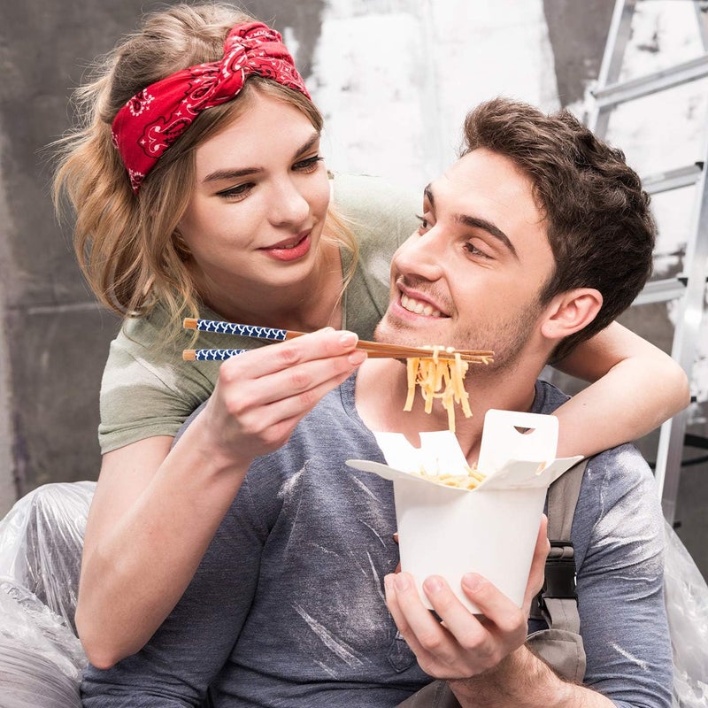 Antner 5 Pairs Natural Bamboo Chopsticks Reusable Classic Japanese Style Chop Sticks Gift Sets, Dishwasher Safe, 8.8 Inch/22.5cm - Image 3