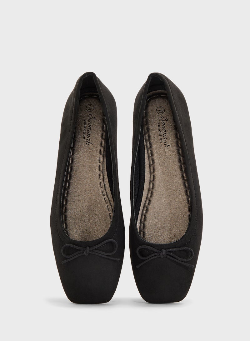 Savannah Collection Everyday Ballerina Flat With Bow  - Image 4