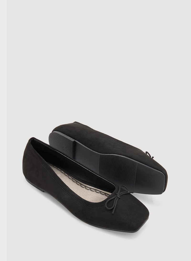 Savannah Collection Everyday Ballerina Flat With Bow  - Image 3
