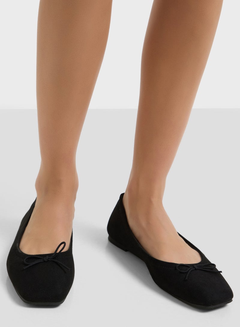 Savannah Collection Everyday Ballerina Flat With Bow  - Image 5
