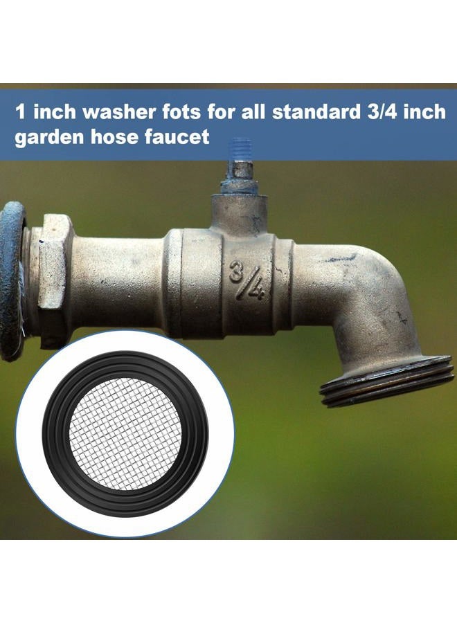 Mudder 20 Pieces Stainless Steel Filter Garden Hose Washer Seal O Ring Gasket Rubber Washer with 40 Mesh for 3/4 Inch Garden Hose and Water Faucet - Image 2