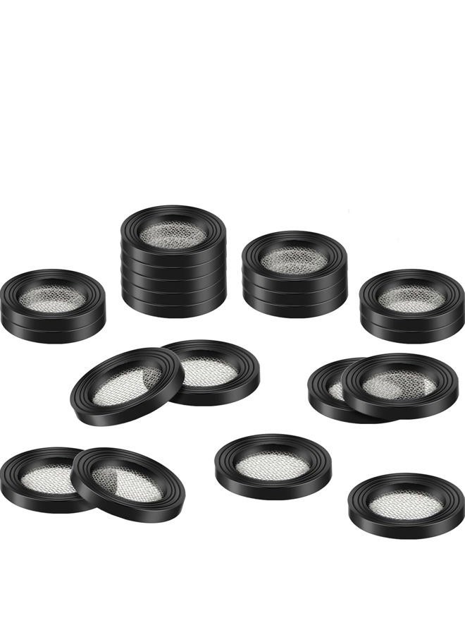 Mudder 20 Pieces Stainless Steel Filter Garden Hose Washer Seal O Ring Gasket Rubber Washer with 40 Mesh for 3/4 Inch Garden Hose and Water Faucet - Image 1