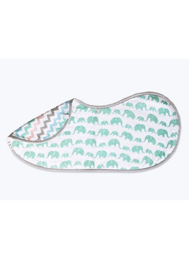 Masilo - Organic Cotton Muslin Burp & Bibs Toddlers Cloth Gift Set For Newborn Baby Pack Of 1Elephant - Image 1
