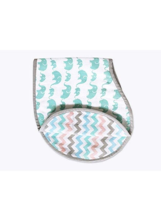 Masilo - Organic Cotton Muslin Burp & Bibs Toddlers Cloth Gift Set For Newborn Baby Pack Of 1Elephant - Image 1