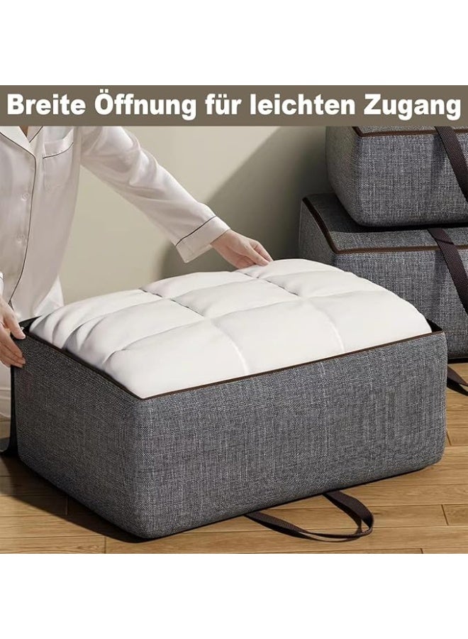 DUNISO 2 Pack Storage Bags, Moving Bags with Strong Zippers & Carrying Handles, Large Heavy Duty Fabric Organizer Bags，Space Saving，Waterproof,for Bedding, Comforters, Quilts, Pillows & Clothes,60*40*25cm - Image 4