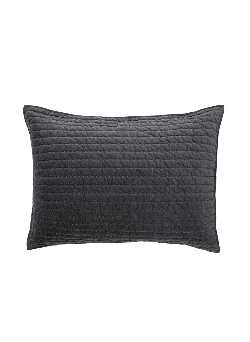 ELEGANT LIFE HOME ELEGANT LIFE HOME Bed Pillow Shams Royal Cotton Velvet PicStitch Standard Pillow Sham  20 x 26 Grey 1 Piece 