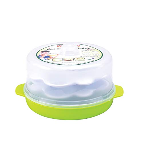 Wonder Homeware Healthy Big IDLI Maker Set for Microwave, 12 Moulds,1 Pc, Green Color, Made in India, Standard (IDLIMAKER) - Image 1