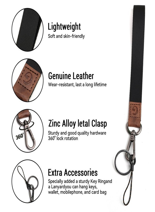 Glorisunity Lanyard, Long Neck Lanyard Key Lanyard, Id Badge Lanyard for Women and Men, Whistle, Keychain (1, BK) - Image 3