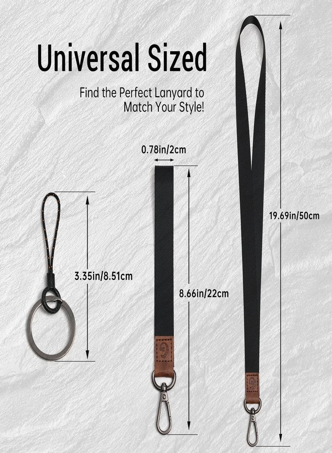 Glorisunity Lanyard, Long Neck Lanyard Key Lanyard, Id Badge Lanyard for Women and Men, Whistle, Keychain (1, BK) - Image 2