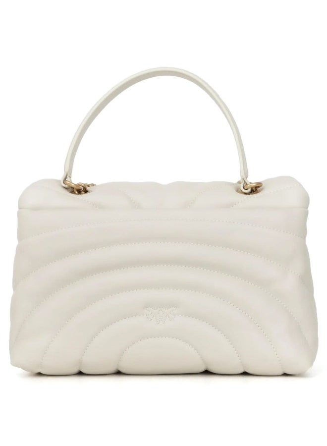 Pinko Women's Leather Shoulder & Crossbody Bag – White with Elegant Flap Design - Image 2