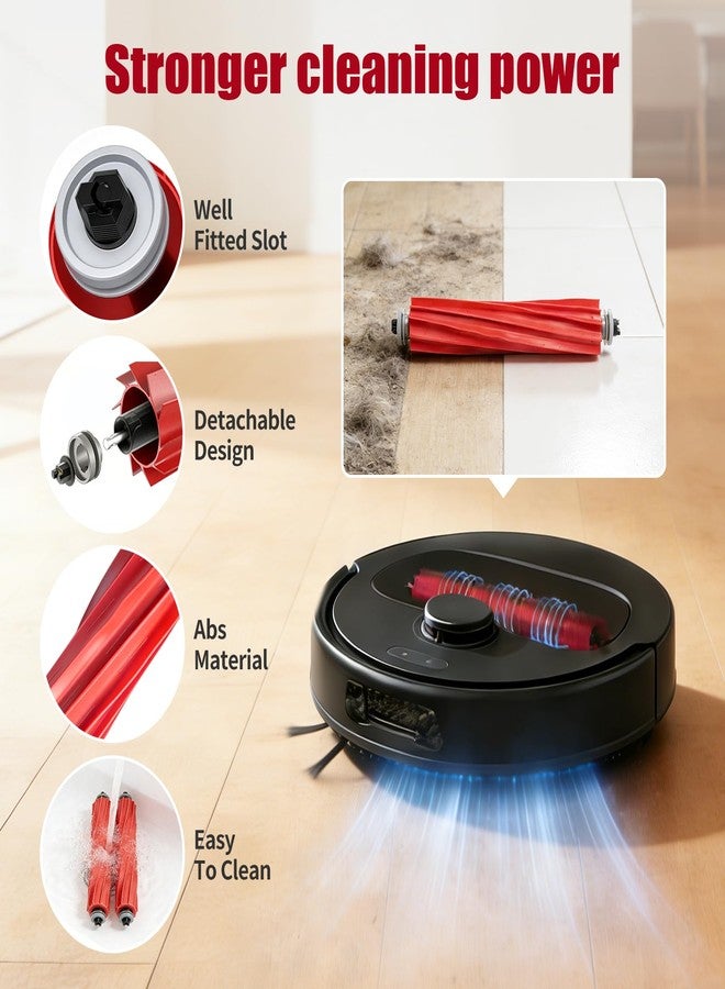 AKUSCON Roller Brush Replacement for Roborock S7,S7+,S7 MaxV,S7 MaxV Plus,Q7, Q7+, Q7 Max, Q7 Max Plus,Q Revo Robotic Vacuum,Accessories inclue 4 Rubber Main Roller Brush - Image 3