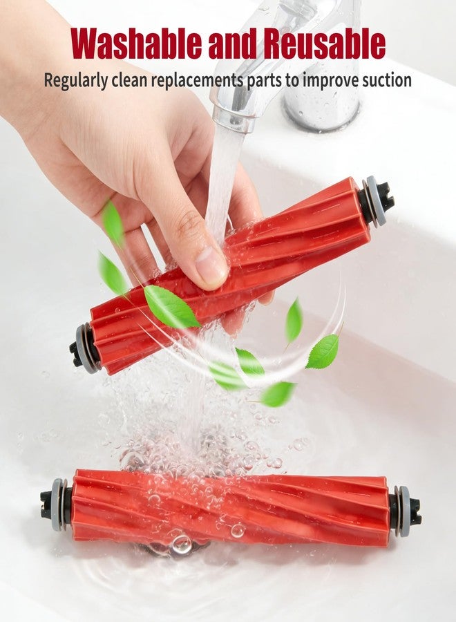 AKUSCON Roller Brush Replacement for Roborock S7,S7+,S7 MaxV,S7 MaxV Plus,Q7, Q7+, Q7 Max, Q7 Max Plus,Q Revo Robotic Vacuum,Accessories inclue 4 Rubber Main Roller Brush - Image 4