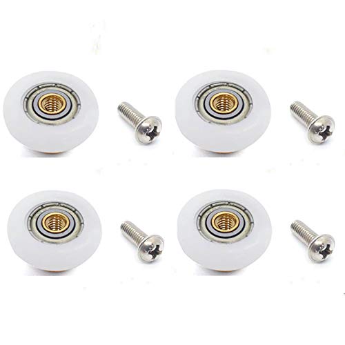 XUKEKOY 4 Sets Shower Door Rollers Runners Wheels Replacement Part Bathroom Glass Shower Sliding Door - 19mm x 5mm - Image 1