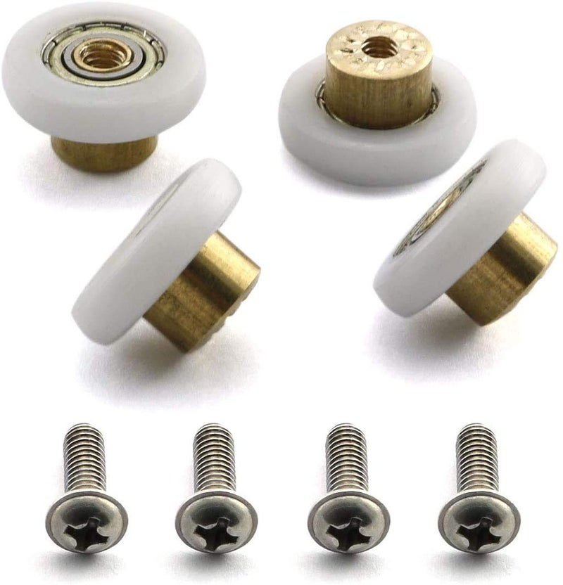 XUKEKOY 4 Sets Shower Door Rollers Runners Wheels Replacement Part Bathroom Glass Shower Sliding Door - 19mm x 5mm - Image 5