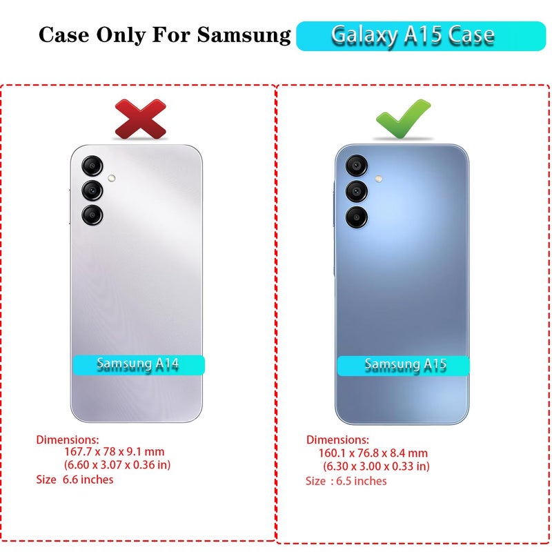 Qinmay Phone Case for Samsung Galaxy A15 5G Case with HD Screen Protector, Heavy Duty Shockproof & Dropproof 3-Layer Cover Phone Case for Galaxy A15,WineRedPink - Image 2