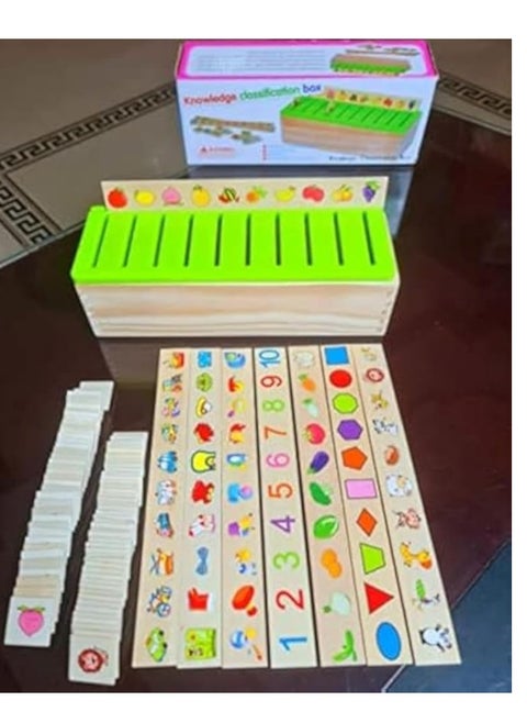 1set Knowledge Classification Box, Children Early Childhood Toy Cognition Matching Learning Wooden Box
