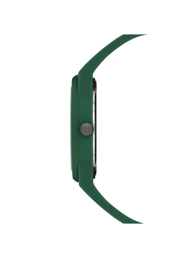 يو اس بولو اسن Novelties 33mm Women's Watch with Green Dial & Rubber Strap