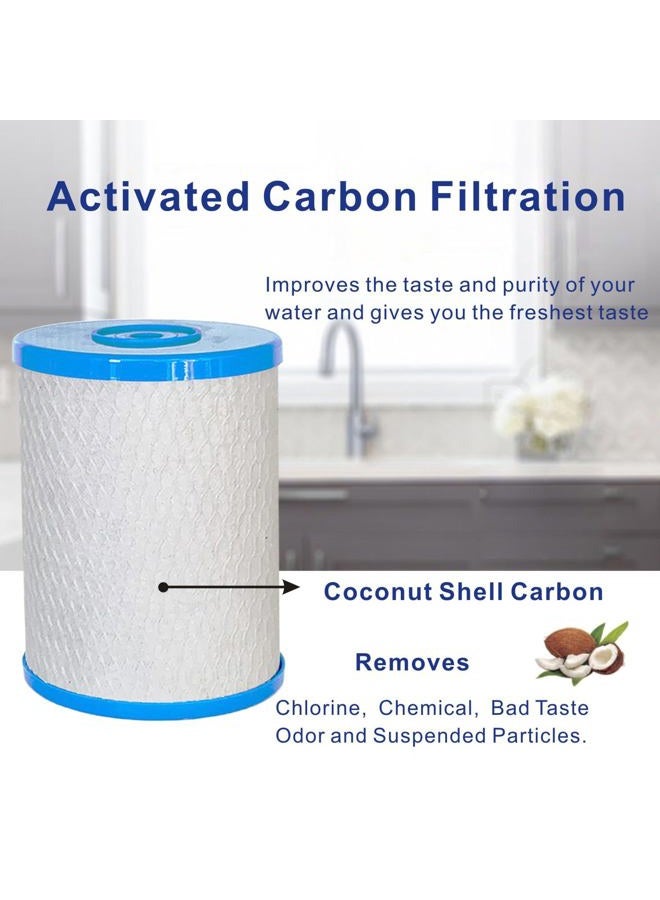 FILSADAE Replacement Water Filter Compatible with CB6 Carbon Block Filters for MP and MPC System, 0.5 Micron with 1/4" Female NPT, 4.5" Diameter, 6.5" Height, 1 PACK - Image 2