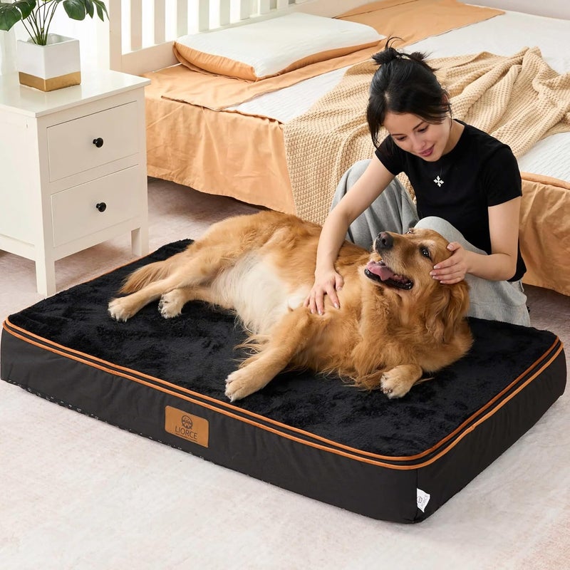 LIORCE Memory Foam Dog Crate Pad - XL Dog Bed Mat for Crate with Removable Washable Cover and Waterproof Lining - Pet Bed Mat for Extra Large Dog - Designed for 42-inch Dog Crates, Black - Image 4