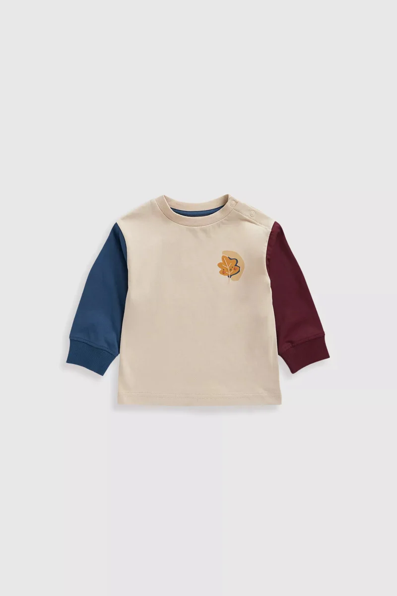 مذركير تي-شيرت بطبعة الطبيعة وبأكمام طويلة