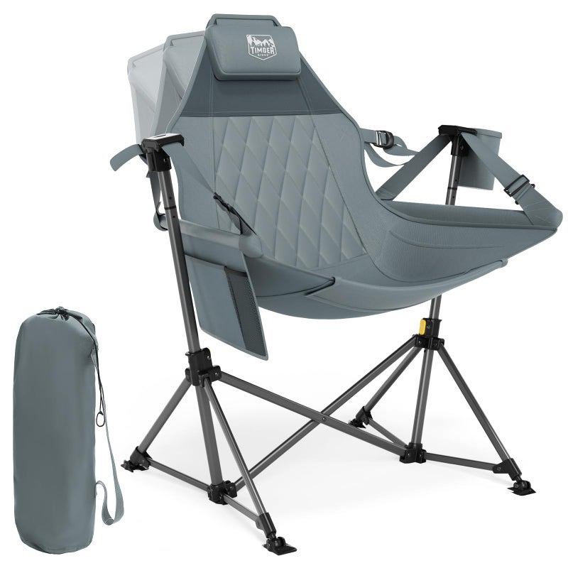 TIMBER RIDGE Hammock Camping Chair, Oversized Swinging Hammock Chair with Adjustable Back and Seat for Outdoor Lawn, Sports, Supports 400lbs, Grey - Image 1
