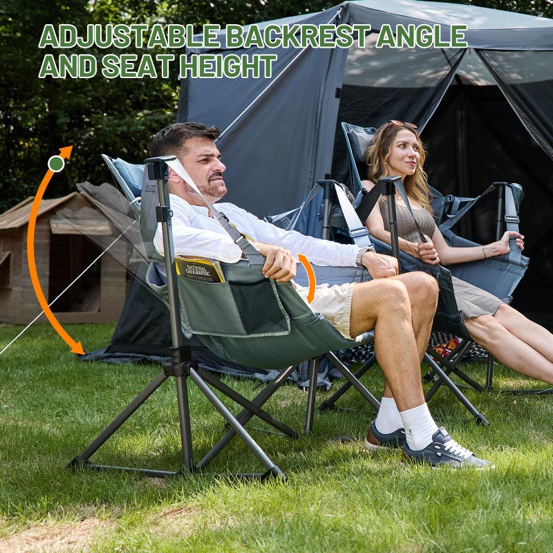 TIMBER RIDGE Hammock Camping Chair, Oversized Swinging Hammock Chair with Adjustable Back and Seat for Outdoor Lawn, Sports, Supports 400lbs, Grey - Image 5