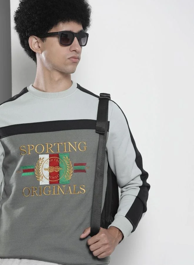 The Indian Garage Co  The Indian Garage Co Men Regular Fit Solid Crew Neck Full Sleeves Sweatshirt  | Best Price UAE