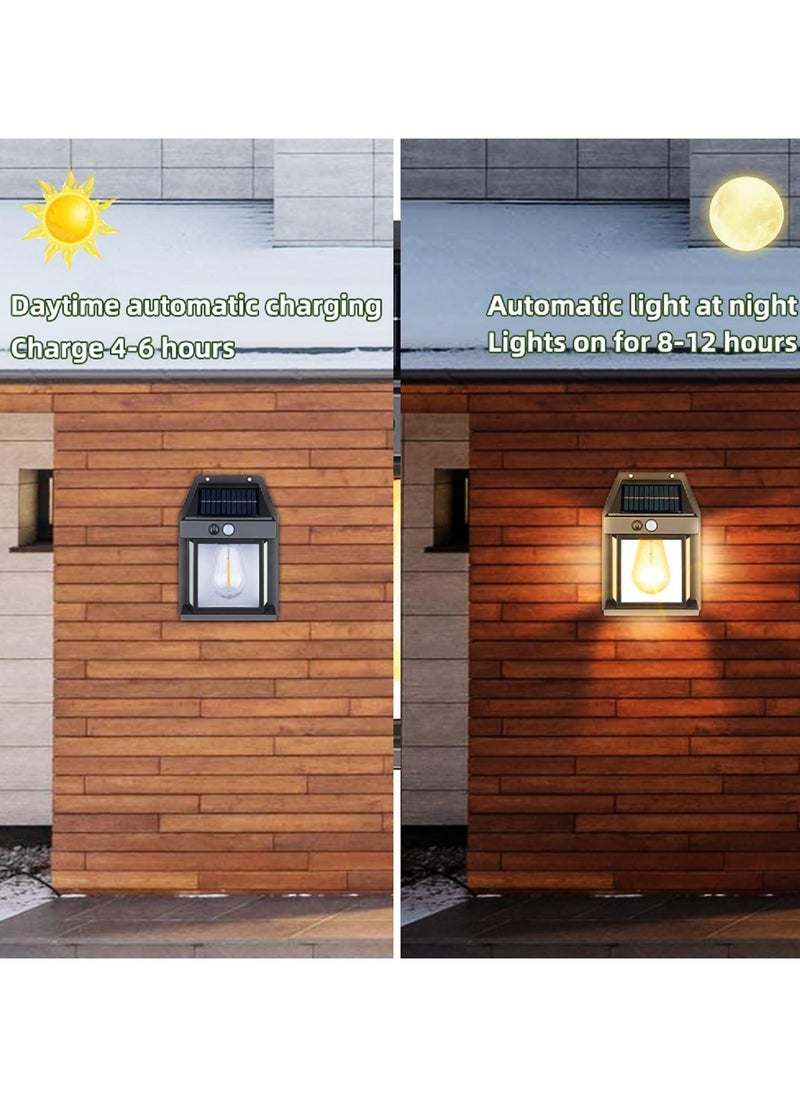 PEETTA - PEETTA Bulb led Solar Outdoor Garden Wall Light with Sensor Wireless ip65 Solar Wall lamp-1 PIC(Black/White) - Image 1