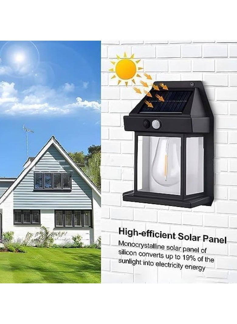 PEETTA - PEETTA Bulb led Solar Outdoor Garden Wall Light with Sensor Wireless ip65 Solar Wall lamp-1 PIC(Black/White) - Image 1