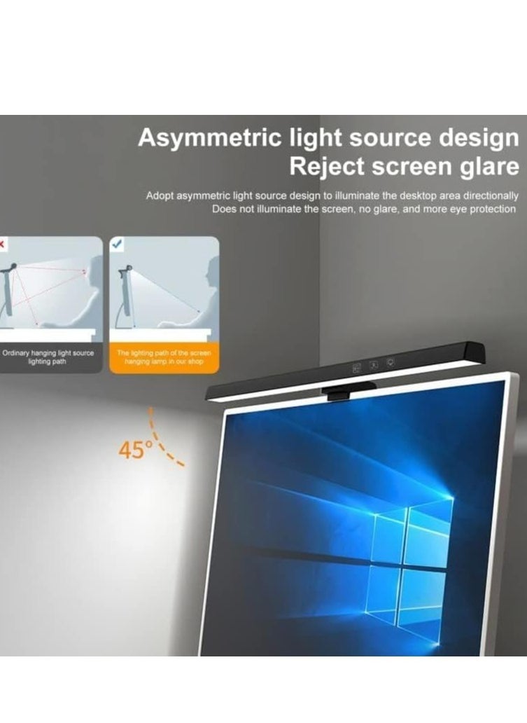 Computer Screen Monitor LED Light 33cm Adjustable Color Temperatures and Brightness Touch Control USB Powered Screenbar Light Bar Table Lamp No Glare for Laptop Desktop PC Macbook