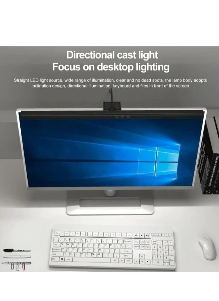 Computer Screen Monitor LED Light 33cm Adjustable Color Temperatures and Brightness Touch Control USB Powered Screenbar Light Bar Table Lamp No Glare for Laptop Desktop PC Macbook