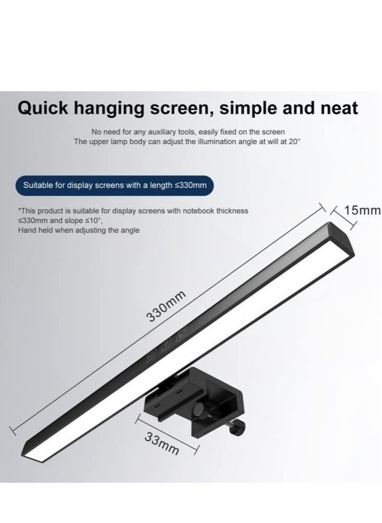 Computer Screen Monitor LED Light 33cm Adjustable Color Temperatures and Brightness Touch Control USB Powered Screenbar Light Bar Table Lamp No Glare for Laptop Desktop PC Macbook