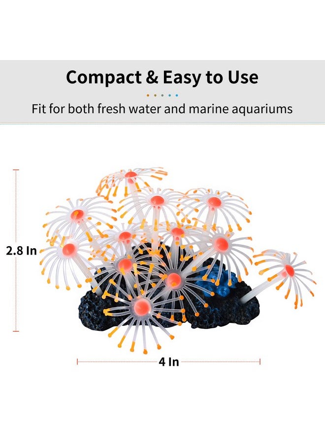 Uniclife Uniclife Glowing Effect Artificial Coral Plant for Fish Tank, Decorative Aquarium Ornament, Orange  - Image 5