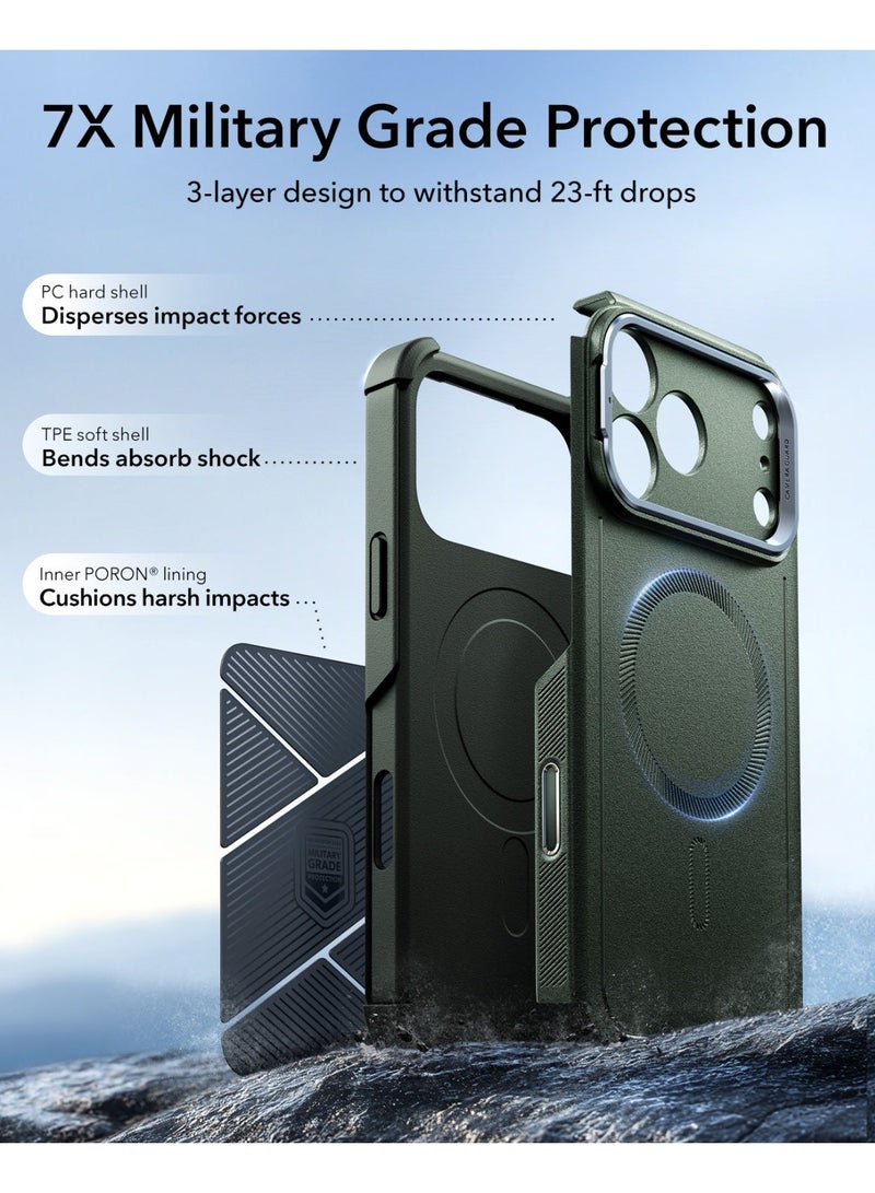 ESR Cyber Tough MagSafe Case with Stash Stand for iPhone 17 Pro, Olive Green Olive Green - Image 3